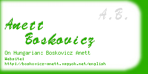 anett boskovicz business card